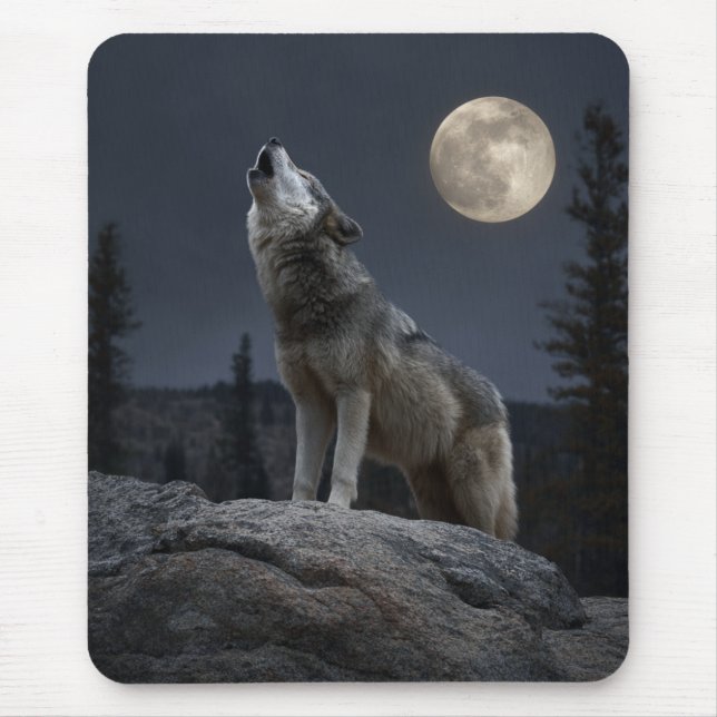 A Howling Wolf Mouse Pad (Front)