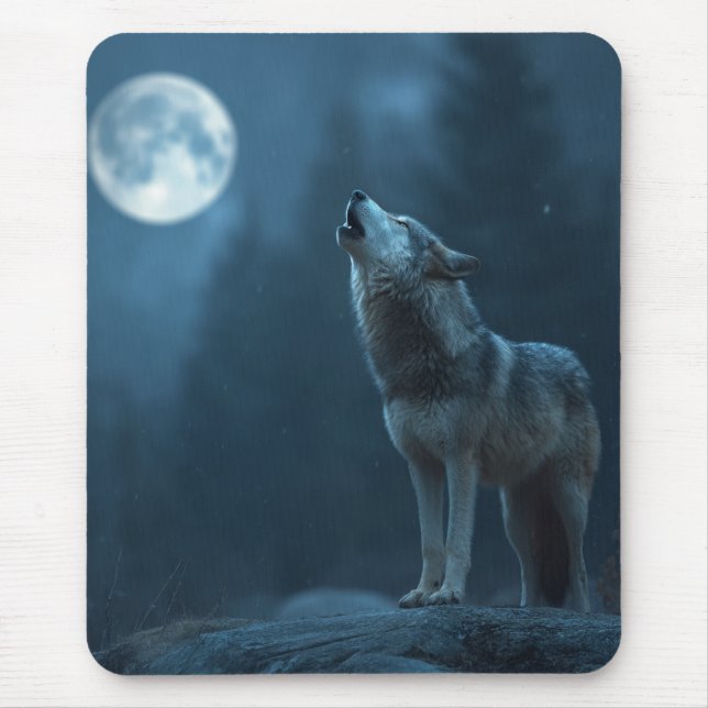 A Howling Wolf Mouse Pad (Front)