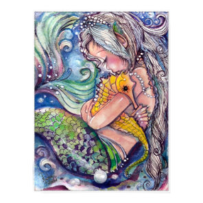 A hug a day, Mermaid and Seahorse Poster