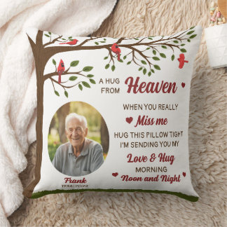 A Hug From Heaven Personalized Photo Pillow