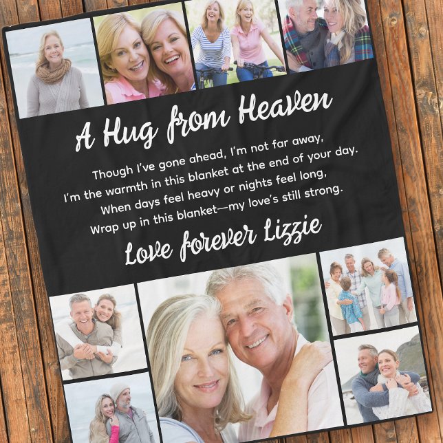 A Hug from Heaven Photo Memorial Keepsake Fleece Blanket (Creator Uploaded)