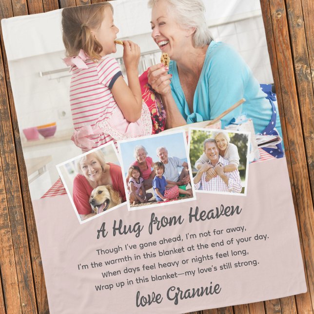 A Hug From Heaven Photo Memorial Keepsake  Fleece Blanket (Creator Uploaded)