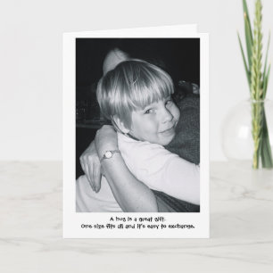 A hug is a great gift. card
