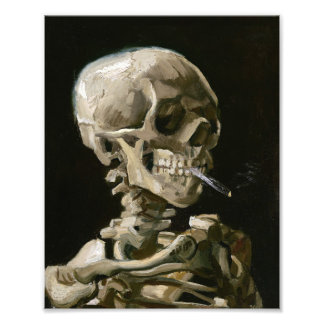 A Human Skeleton Smoking a Cigaret Photo Print