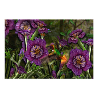 A Humm Among The Flowers Photo Print