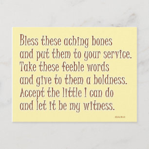 A humorous prayer postcard