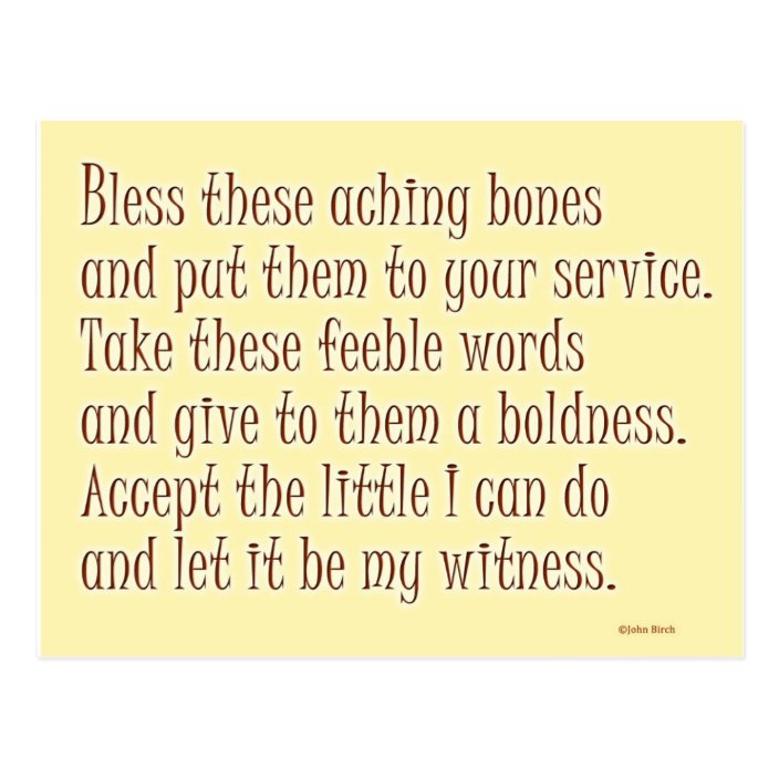 A humorous prayer postcard