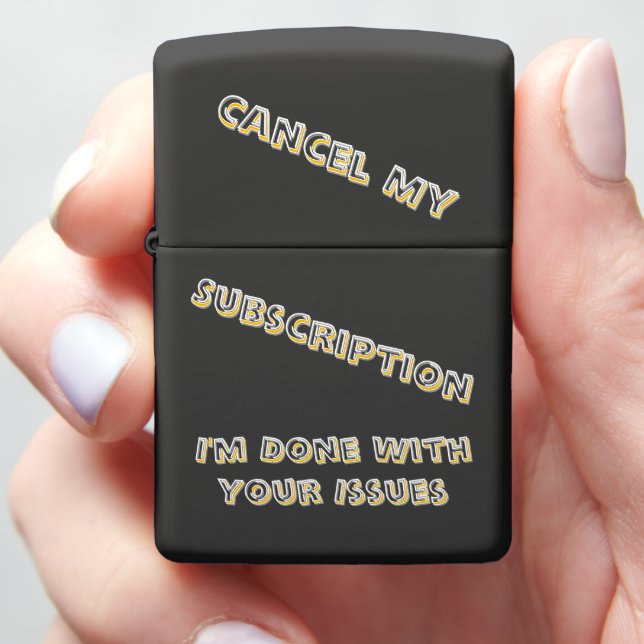 A humorous twist on subscriptions with a zippo lighter (In Hand)