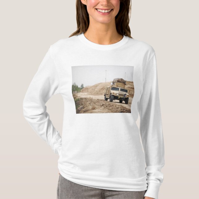 A Humvee conducts security T-Shirt (Front)