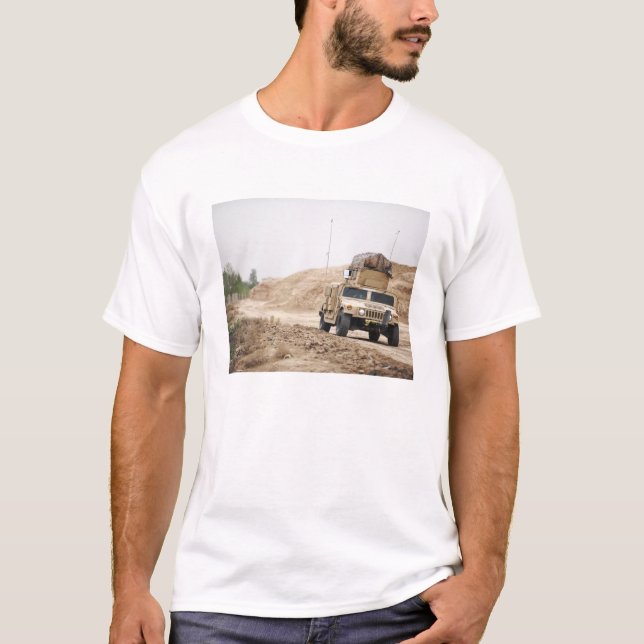A Humvee conducts security T-Shirt (Front)