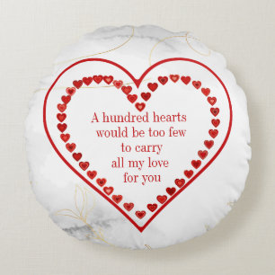 A Hundred Hearts, Round Pillow