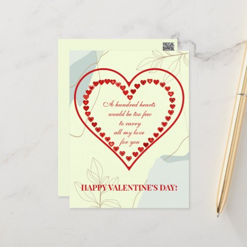A Hundred Hearts Valentine Postcard