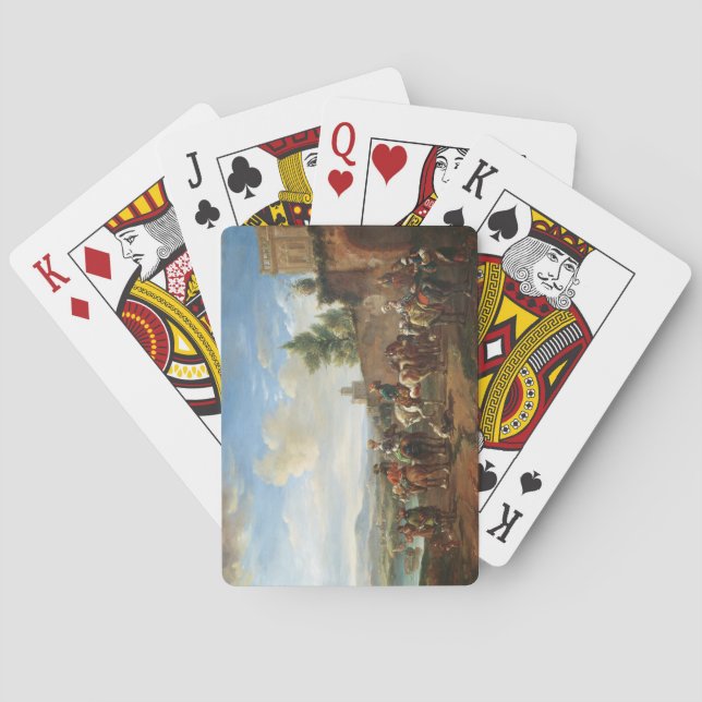 A Hunting Party by a Country House (oil on canvas) Poker Cards (Back)