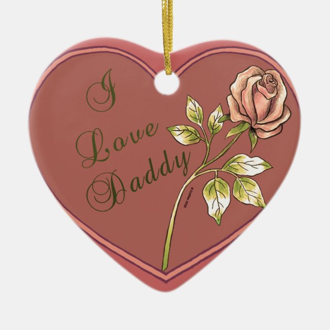A I Love Daddy Heart Ceramic Ornament (Front)