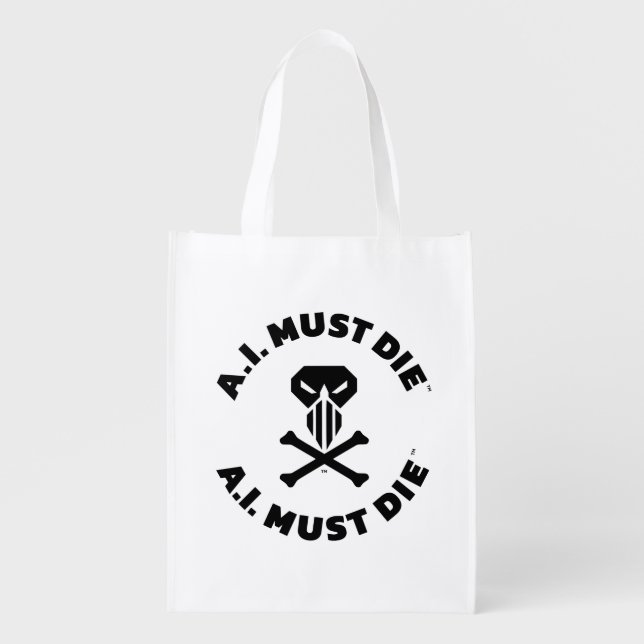 A.I. Must Die™ Logo (Bold Font) Grocery Bag (Front)