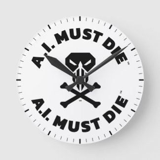 A.I. Must Die™ Logo (Bold Font) Wall Clock