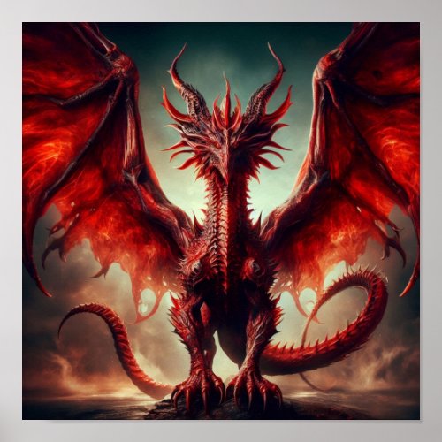 AI Red Dragon Poster