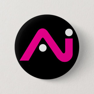 A.i. Retro Button Pink Logo