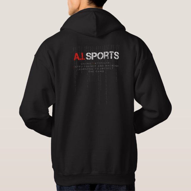 A.I. Sports Black Hoodie (Back)