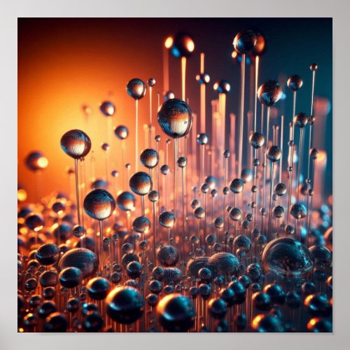 AI Water Droplets Poster