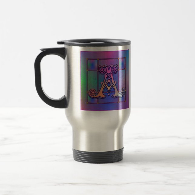 A Initial "Blue Rain Glass" Mugs Cups Steins (Left)