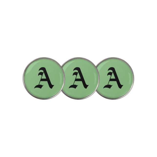 "A" Initial  Golf Ball Marker (3 Up)