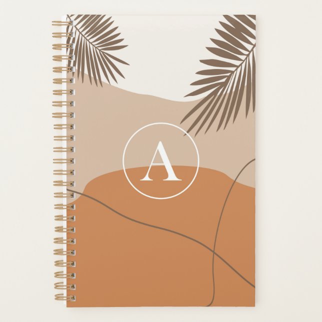 A - Initial Monogram Letter A Abstract Design Planner (Front)