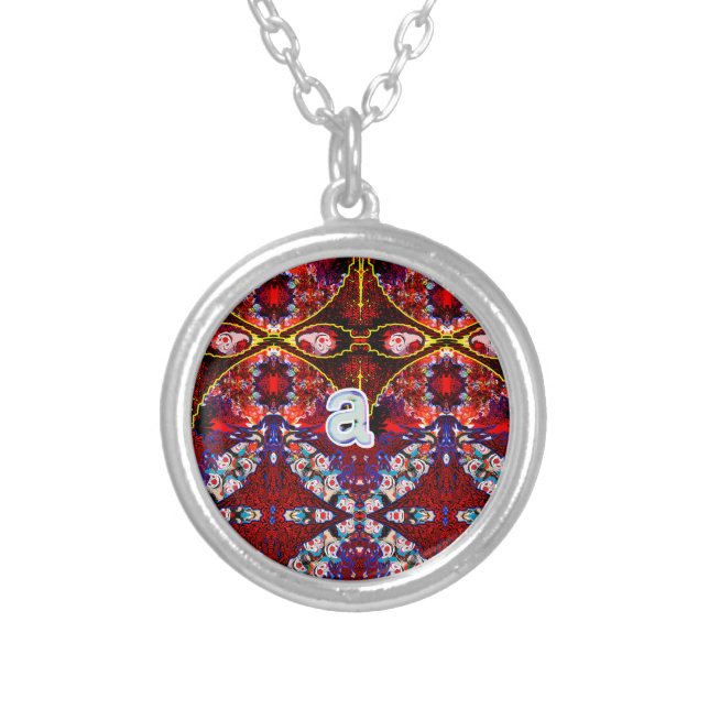 "a" Insert Clown Here Silver Plated Necklace (Front)