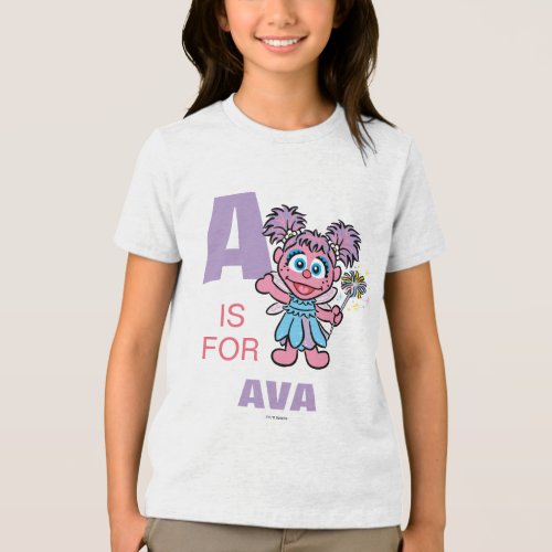 A is for Abby Cadabby  Add Your Name Tri_Blend Shirt