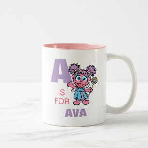 A is for Abby Cadabby Add Your Name Two-Tone Coffee Mug