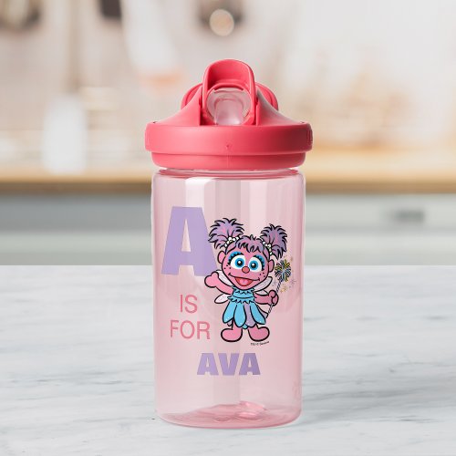 A is for Abby Cadabby  Add Your Name Water Bottle