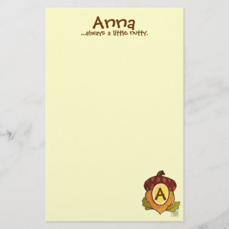 A is for Acorn Personalized Stationary Stationery