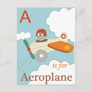 A is for Aeroplane Postcard