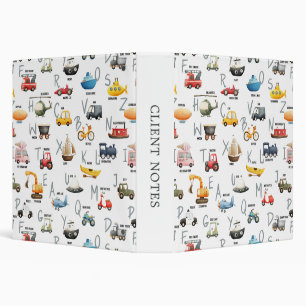 A is for Airplane B is for Bus - abc transportatio 3 Ring Binder