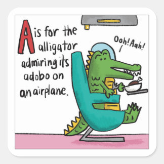 A is for Alligator Adobo T-Shirt Square Sticker