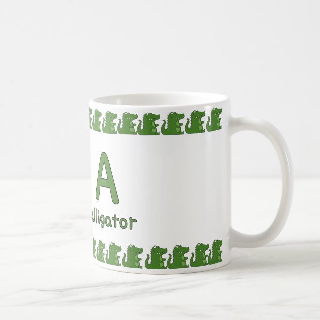 A is for Alligator – Fun Alphabet Cup Design (Right)