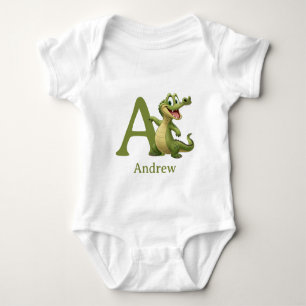 A is for Alligator Personalize Baby Bodysuit