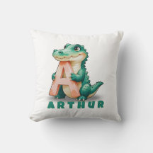 A is for Alligator – Personalized Baby Name Pillow