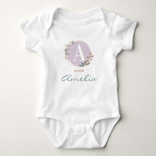 A is for Amelia (or Custom Name) Baby Girl A Name Baby Bodysuit