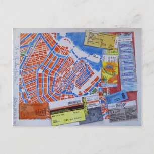 A is for Amsterdam postcard