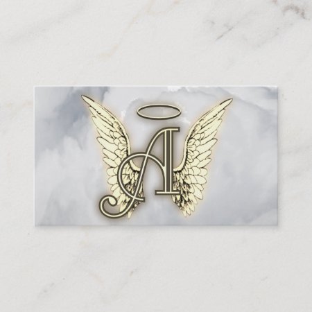A Is For Angel Alphabet Letter Initial Business Card