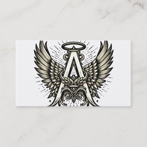A is For Angel Alphabet Letter Initial Business Card