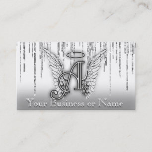 A is for Angel Custom Background Color Business Card