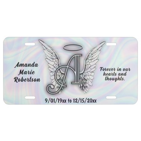 A Is For Angel Personalized  License Plate