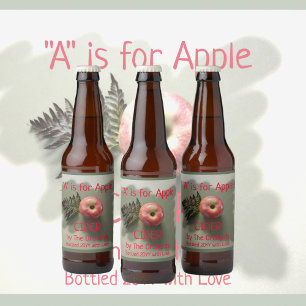 A is for Apple Cider home bottled Beverage Labels