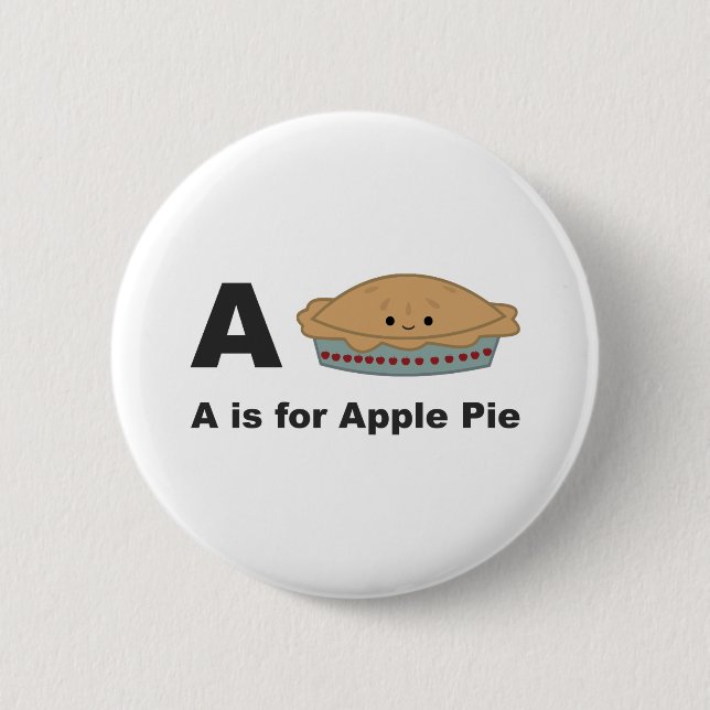 A is for Apple Pie Button (Front)