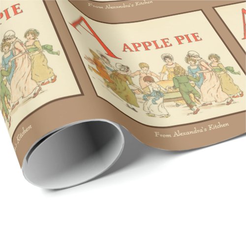 A Is For Apple Pie Vintage Restored Baking Gift Wrapping Paper