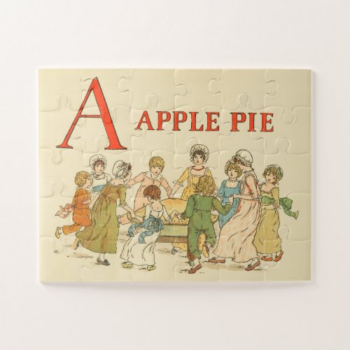 A Is For Apple Pie Vintage Restored Kids Jigsaw Puzzle