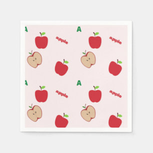 A is for apple pink napkins