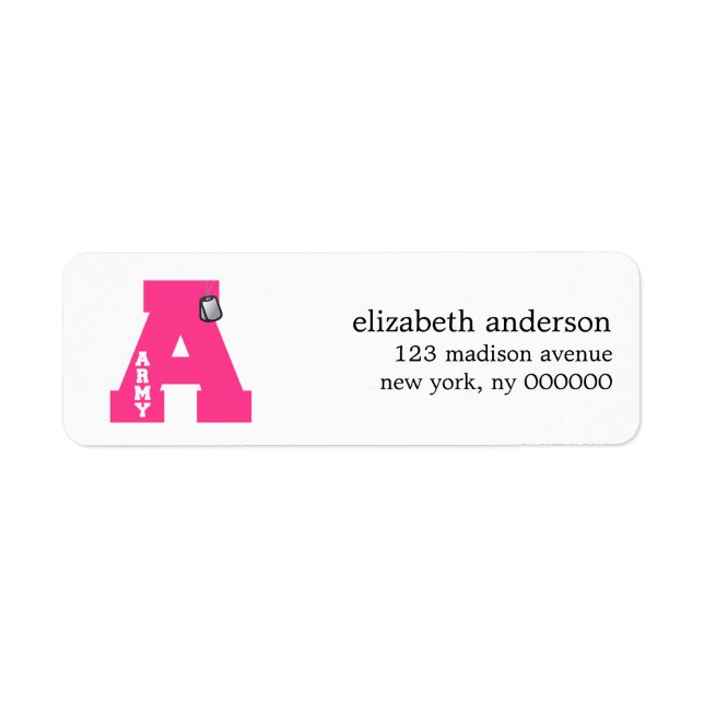 A is for Army Address Labels (Front)